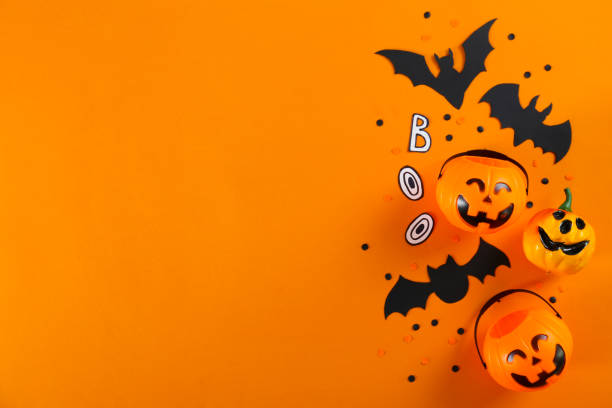 istock Halloween accessories in flat lay composition. Spooky mood concept. 1179006954