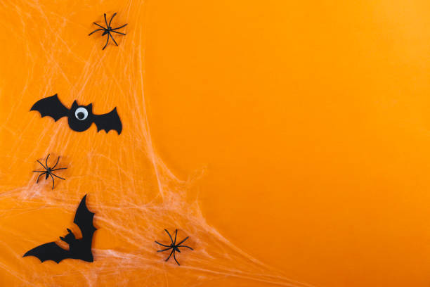 istock Halloween accessories in flat lay composition. Spooky mood concept. 1179006959