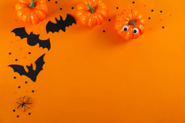 istock Halloween accessories in flat lay composition. Spooky mood concept. 1179006974