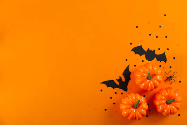istock Halloween accessories in flat lay composition. Spooky mood concept. 1179007017