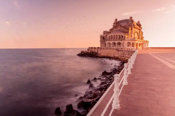 Photo of Casino Constanta at sunset