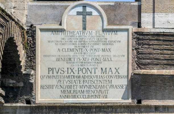 istock Rome, Italy. The Colosseum, memorial engrave 1179011054