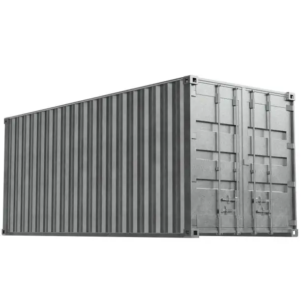 3D rendering illustration of a closed shipping container