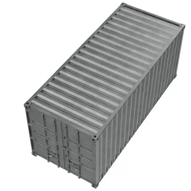 3D rendering illustration of a closed shipping container