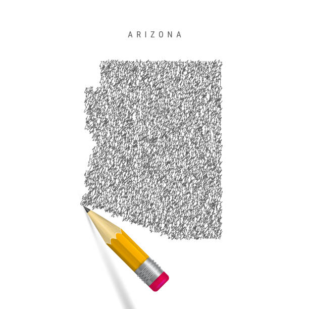 istock Arizona sketch scribble map isolated on white background. Hand drawn vector map of Arizona. 1179021974