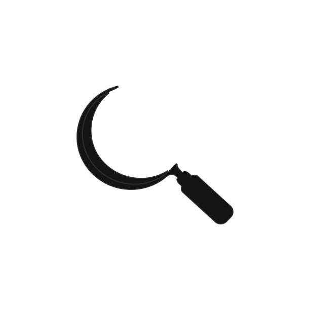 sickle icon. Element of farm for mobile concept and web apps. Icon for website design and development, app development. Premium icon sickle icon. Element of farm for mobile concept and web apps. Icon for website design and development, app development. Premium icon on white background Scythe stock illustrations