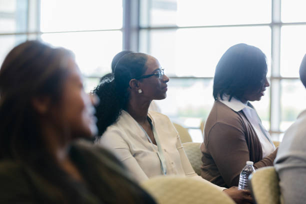 istock Women relax between sessions at the networking expo 1179025402