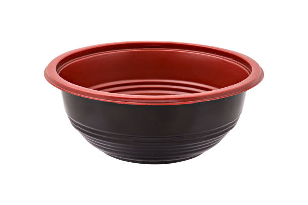 istock black plastic plate / bowl food for microwave / package / mockup 1179026294