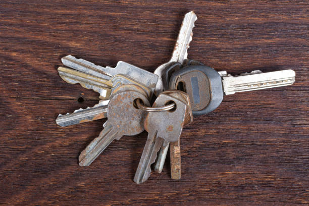 istock A bunch of old key locks on an old board close-up. 1179028936