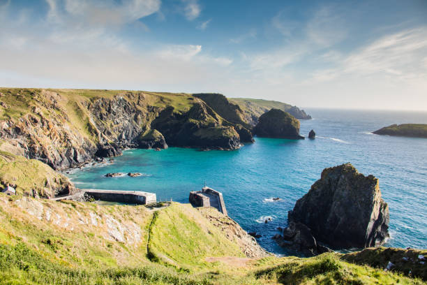 Mullion cove in Cornwall/ England at sunet