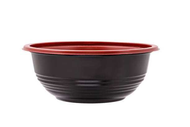 istock black plastic plate / bowl food for microwave / package / mockup 1179029787