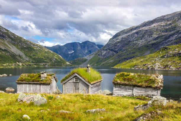 istock huts by the Gaularfjellet road in Norway 1179033651