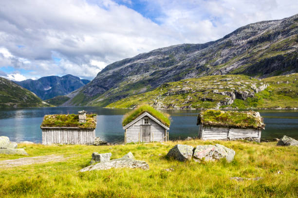istock huts by the Gaularfjellet road in Norway 1179033753