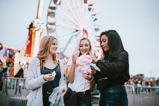 Teenage Women Friend Group Enjoying State Fair