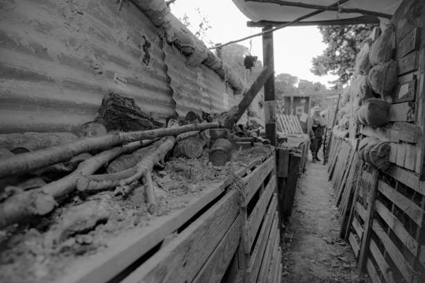 fossa della prima guerra mondiale - trincea foto e immagini stock