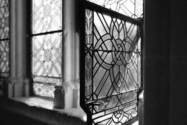 istock Coloured stained glass windows in a church in Spain 1179046824