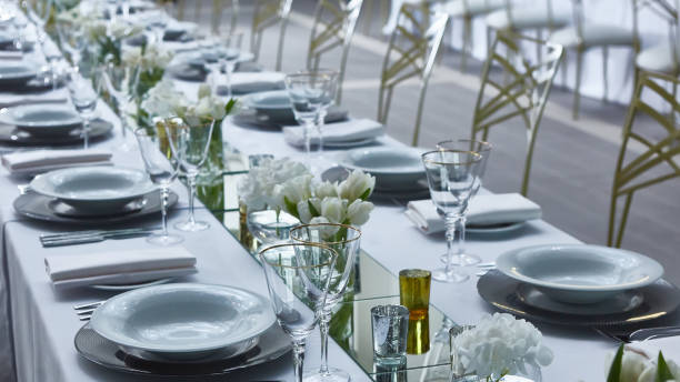 istock Beautifully organized event. Served festive table ready for guests. 1179047127