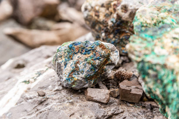 istock Azurite and Malachite copper deposits. 1179050067