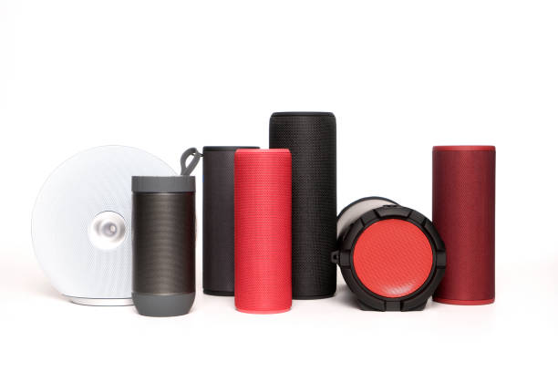istock Portable bluetooth speakers and boombox on white 1179051081