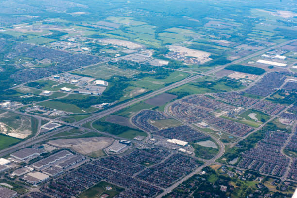 Aerial Markham Scenes on Ontario, Canada.