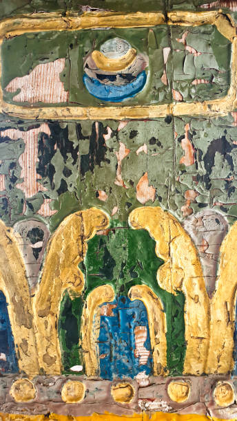 istock Texture Cracked Paint at the Erdene Zuu Monastery at Central Mongolia 1179054489