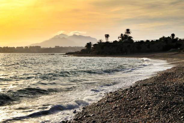 istock Sunset on Isla Plana beach in Cartagena, Murcia 1179056488