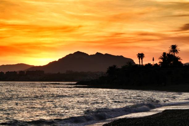 istock Sunset on Isla Plana beach in Cartagena, Murcia 1179057363
