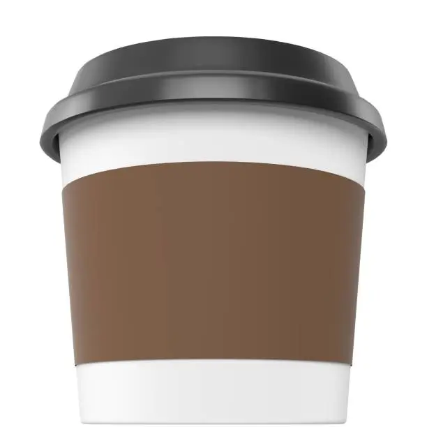 3D rendering illustration of a small coffee travel mug cup
