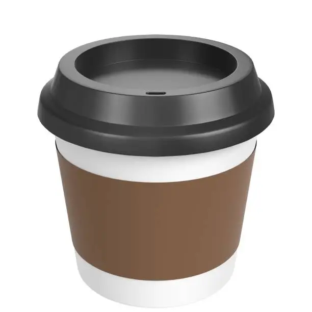 3D rendering illustration of a small coffee travel mug cup
