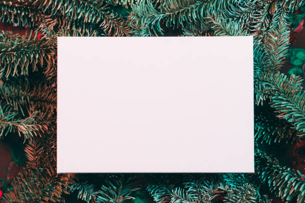 istock winter holidays greeting card mockup fir tree 1179064480