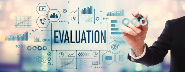 Evaluation with businessman stock photo