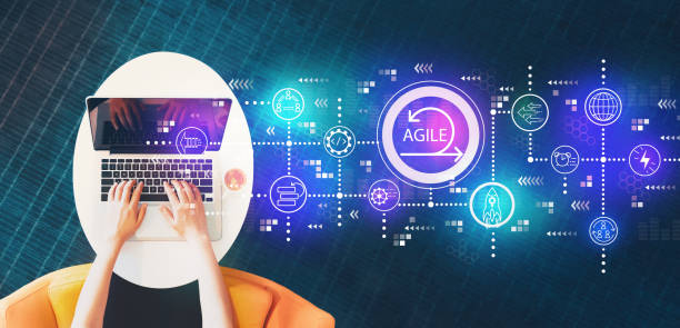 istock Agile concept with person using a laptop 1179066225