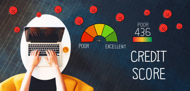 istock Poor Credit Score with person using a laptop 1179066226