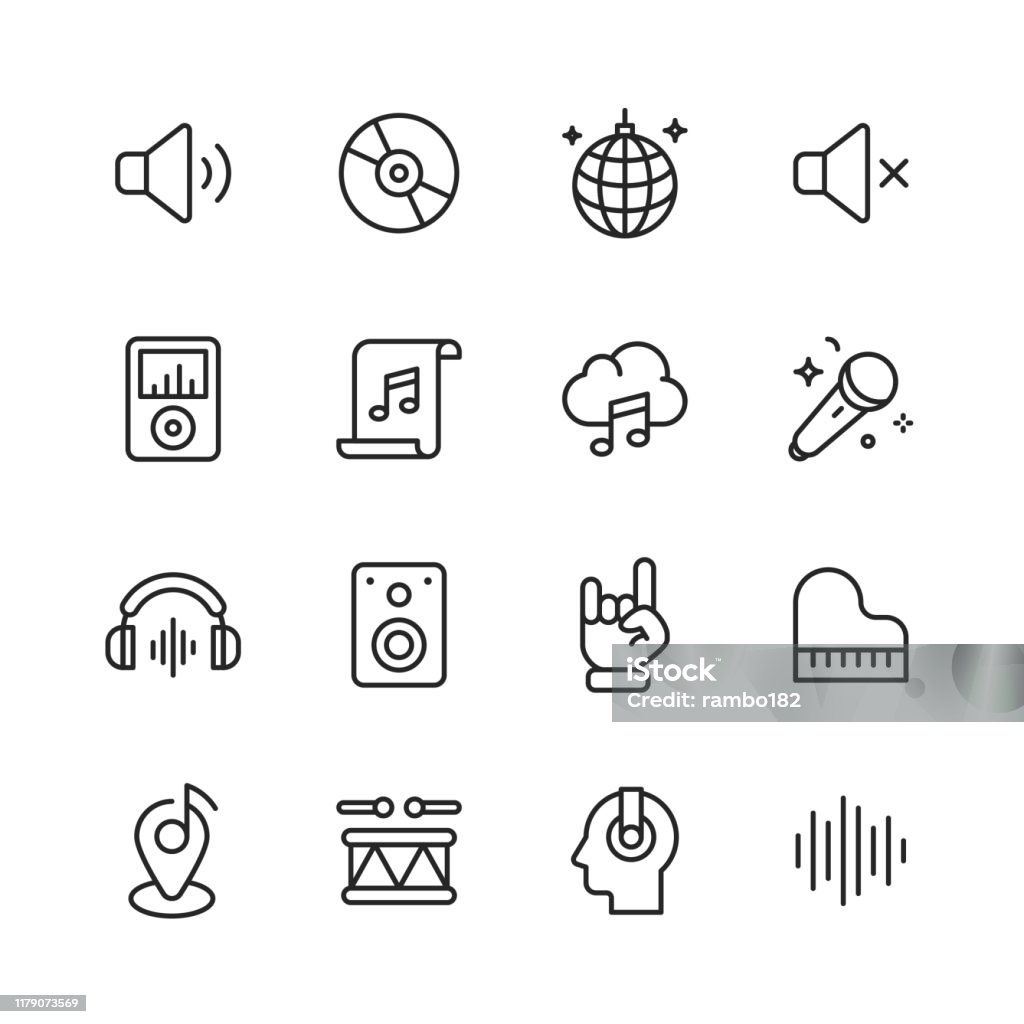 --- Line Icons. Editable Stroke. Pixel Perfect. For Mobile and Web. Contains such icons as ---. 16 --- Outline Icons. Icon stock vector