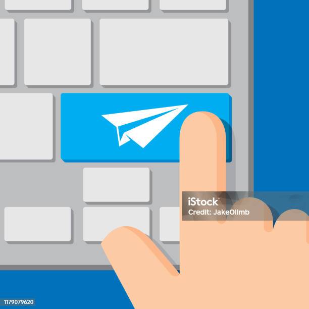 Paper Plan Button Keyboard Button Paper Plane Stock Illustration - Download Image Now ...