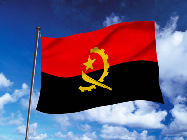istock angola flag fluttering in the wind,3D illustration 1179091408