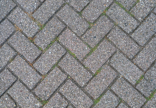 Close up Interlocked outdoor pavement stones texture