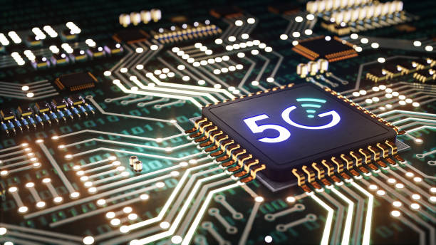 5G 3D of Motherboard with 5g chip, 5G High speed internet network communication with icon, Smart city and communication network and internet of things, concept of 5G network, high-speed mobile Internet, new generation networks. 5g photos stock pictures, royalty-free photos & images