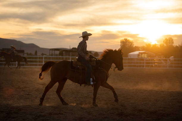 istock Cowboy warming up before event at a rodeo arena 1179096526