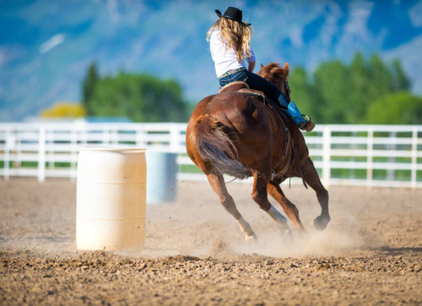 istock Cowgirl barrel racing rodeo 1179097263