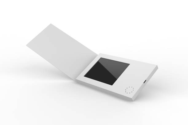 istock Blank  LCD Video Mailer Card And Brochure For branding. 3d render illustration. 1179098009