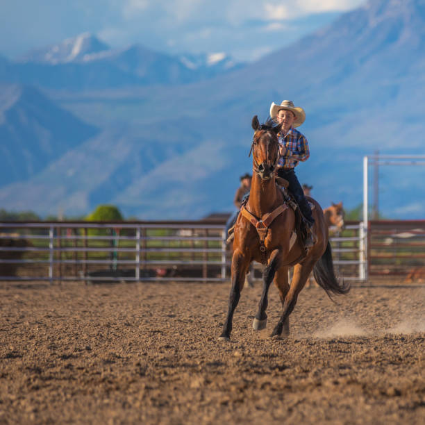 istock Young cowboy barrel racing rodeo 1179100337
