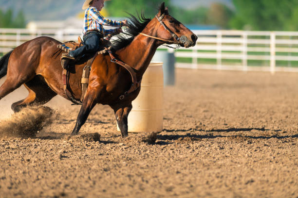 istock Young cowboy barrel racing rodeo 1179100364