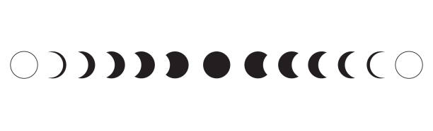 значок фаз луны на белом фоне. иллюстрация вектора - moon stock illustrations