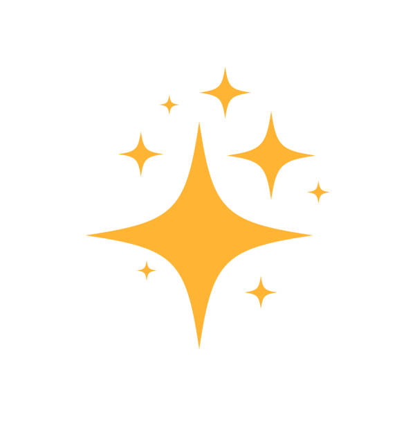 sparkles sterne-symbol. auf weißem hintergrund. vektor-illustration - new icon stock-grafiken, -clipart, -cartoons und -symbole