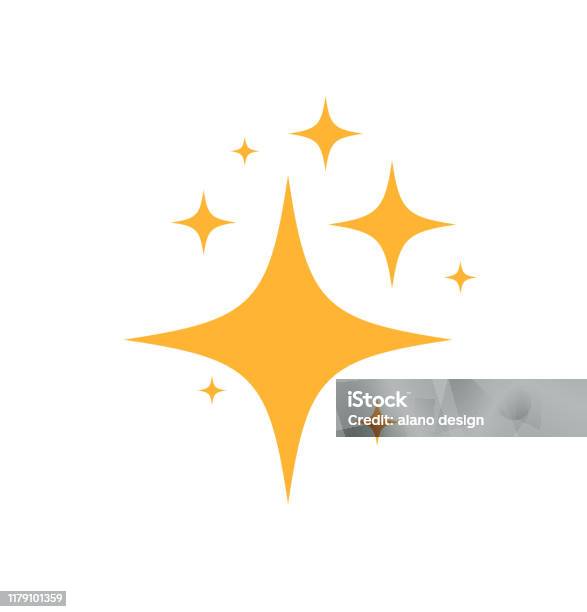 Сверкает Звезд Значок На Белом Фоне Иллюстрация Вектора — стоковая векторная графика и другие изображения на тему Звезда