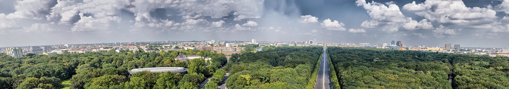 Berlin aerial panoramic view from Victory Column.