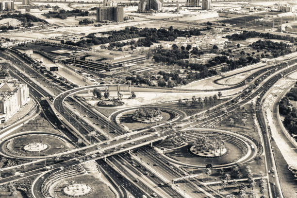 istock Big city road intersections, aerial view 1179107854