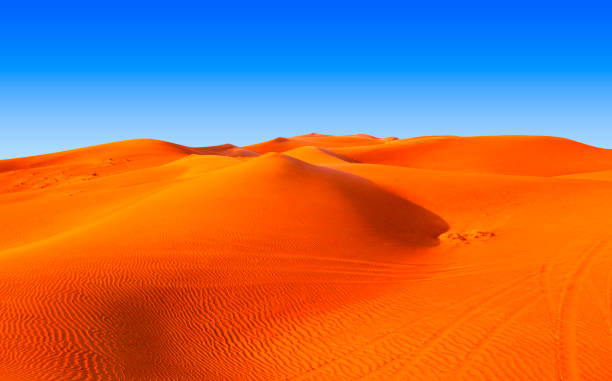 istock desert sand and dunes with clear blue sky. Asia 1179111057
