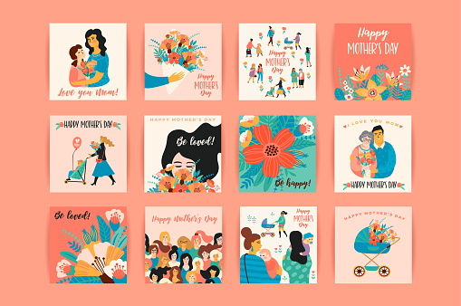 Happy Mothers Day. Vector templates. Design element for card, poster, banner, and other use
